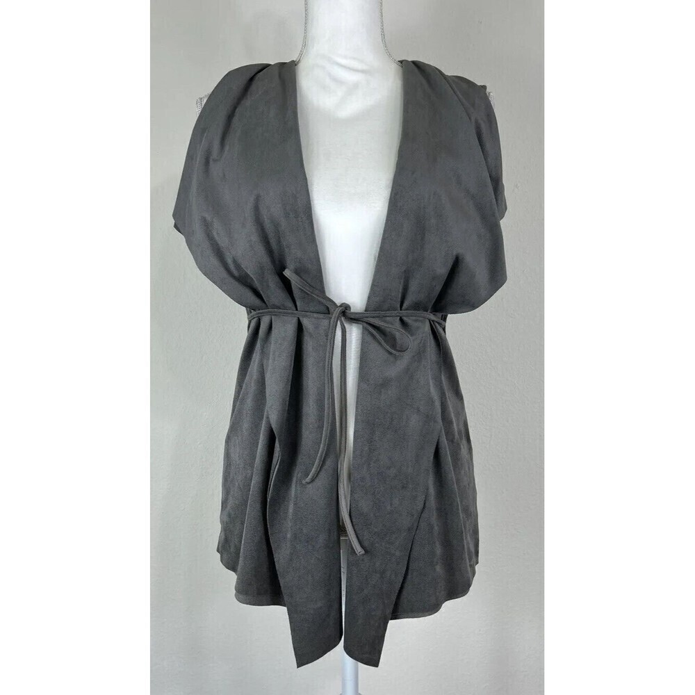 Katherine Barclay Montreal Dark Gray Faux Suede Vest Size Medium
